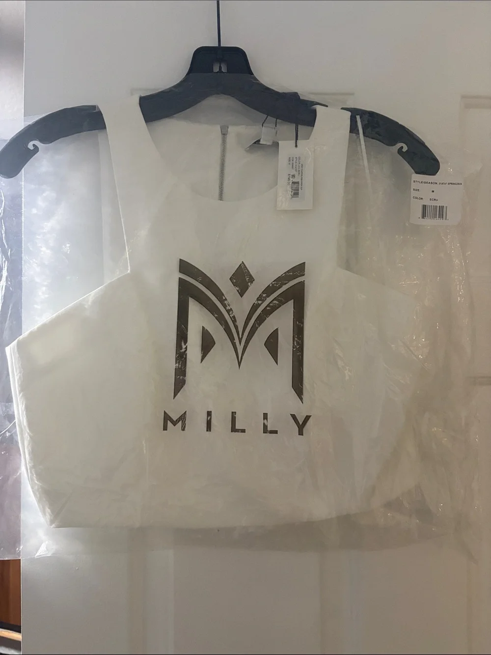 Milly Cady Sleeveless Crop Top NEW